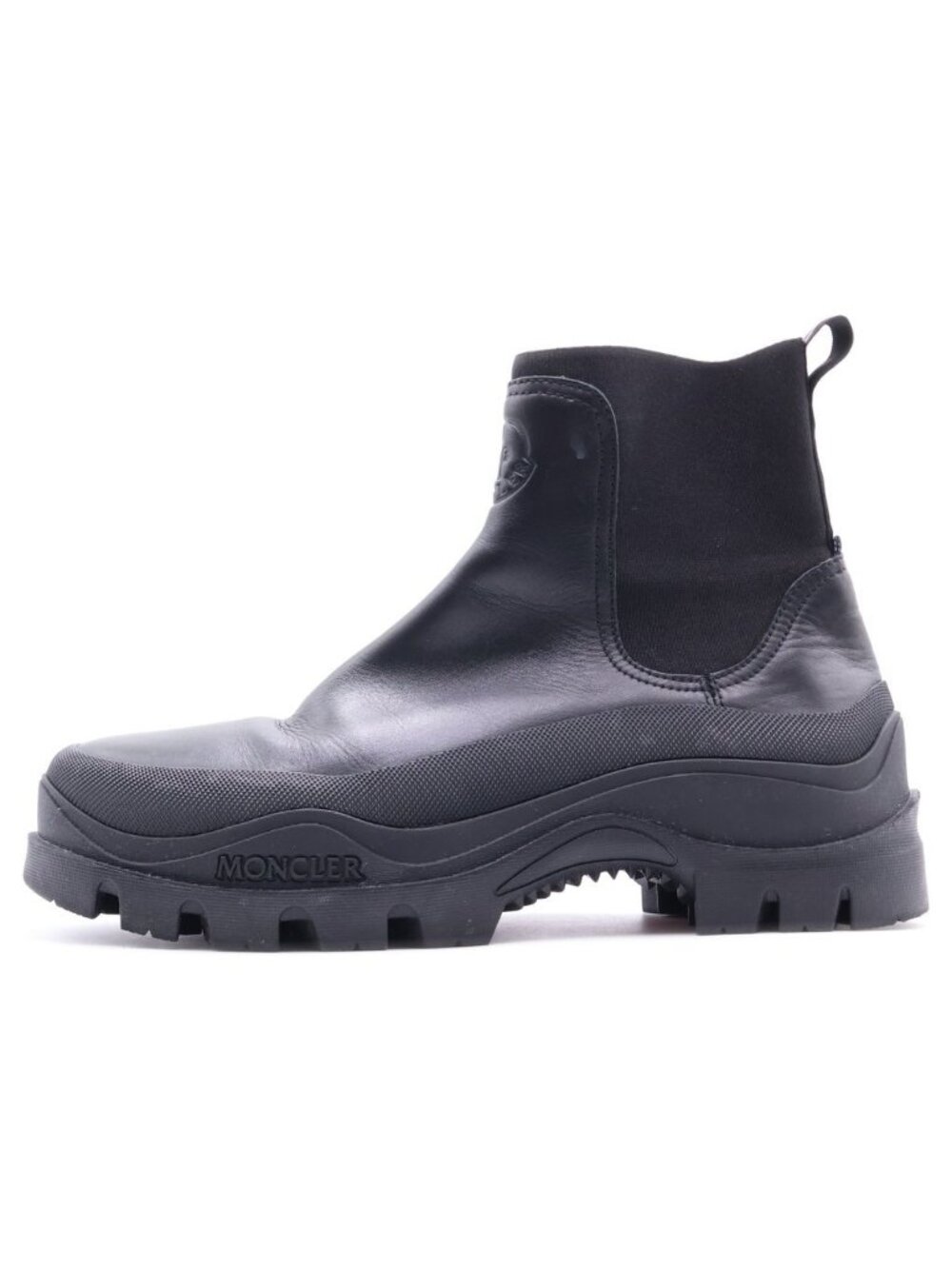 Moncler Larue Chelsea Side Gore Leather Boots Black
